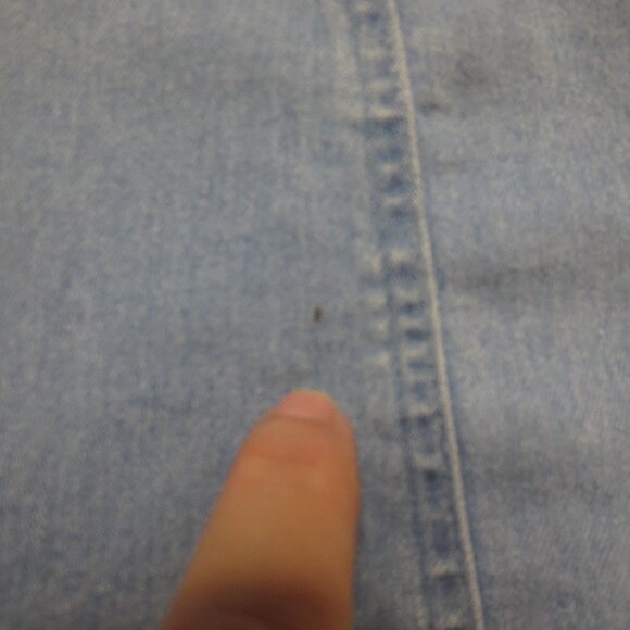 HONEY BELLE womens SKIRT denim JEAN mini 80's retro BLUE fitted SIZE M - Picture 3 of 10